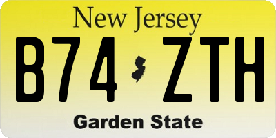 NJ license plate B74ZTH
