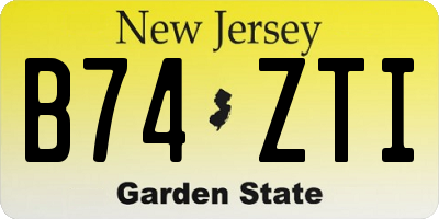 NJ license plate B74ZTI