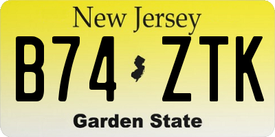 NJ license plate B74ZTK