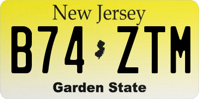 NJ license plate B74ZTM