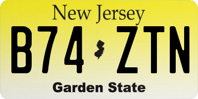 NJ license plate B74ZTN