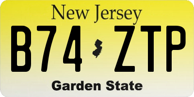NJ license plate B74ZTP