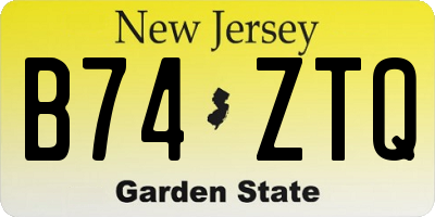 NJ license plate B74ZTQ