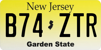 NJ license plate B74ZTR