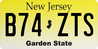 NJ license plate B74ZTS
