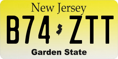 NJ license plate B74ZTT