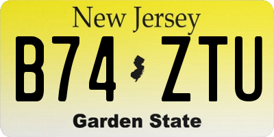 NJ license plate B74ZTU