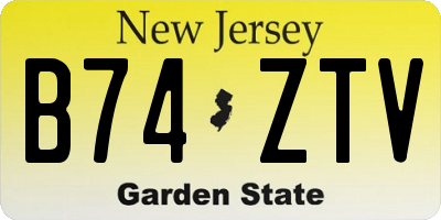 NJ license plate B74ZTV