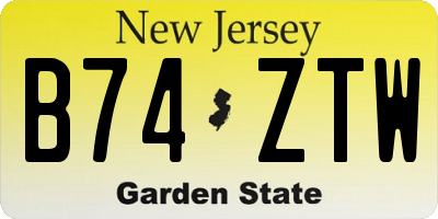 NJ license plate B74ZTW
