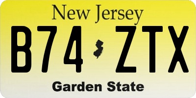 NJ license plate B74ZTX