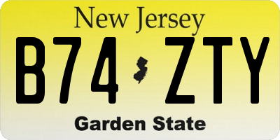 NJ license plate B74ZTY
