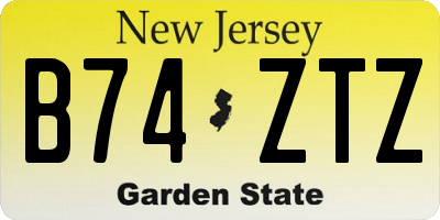 NJ license plate B74ZTZ
