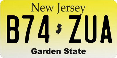 NJ license plate B74ZUA