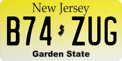 NJ license plate B74ZUG