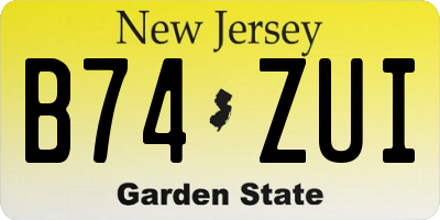 NJ license plate B74ZUI