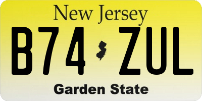 NJ license plate B74ZUL