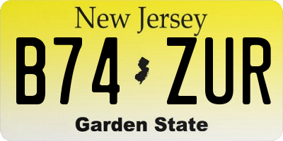 NJ license plate B74ZUR