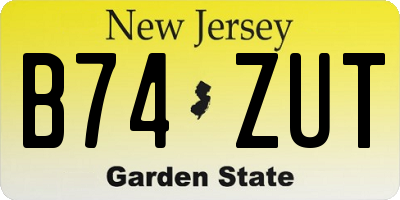 NJ license plate B74ZUT