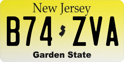 NJ license plate B74ZVA