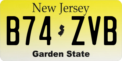 NJ license plate B74ZVB