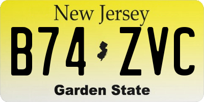 NJ license plate B74ZVC