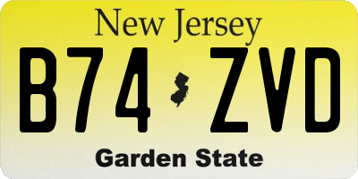 NJ license plate B74ZVD