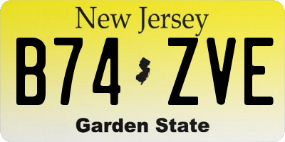 NJ license plate B74ZVE