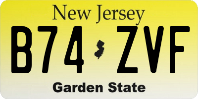 NJ license plate B74ZVF