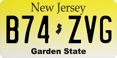 NJ license plate B74ZVG