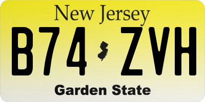 NJ license plate B74ZVH