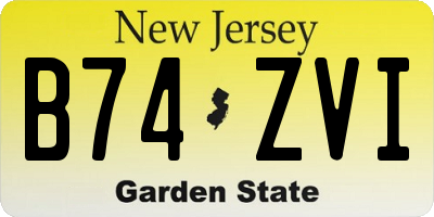 NJ license plate B74ZVI