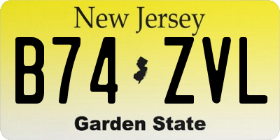 NJ license plate B74ZVL