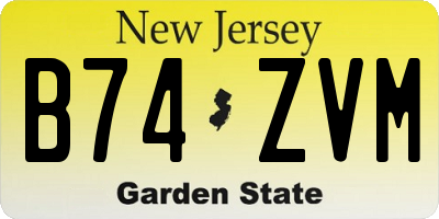 NJ license plate B74ZVM