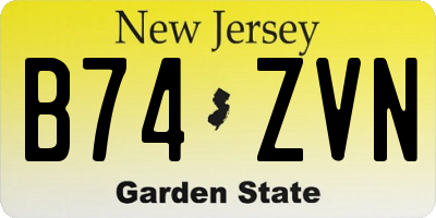 NJ license plate B74ZVN