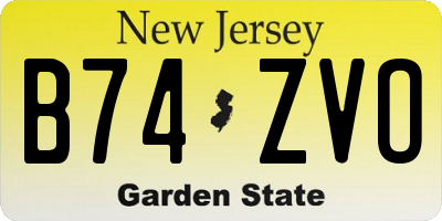 NJ license plate B74ZVO