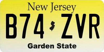 NJ license plate B74ZVR