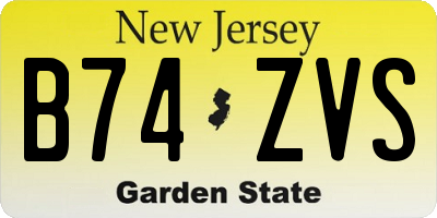 NJ license plate B74ZVS
