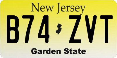 NJ license plate B74ZVT