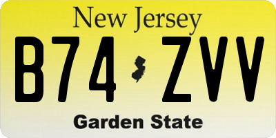 NJ license plate B74ZVV