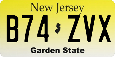 NJ license plate B74ZVX