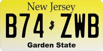NJ license plate B74ZWB