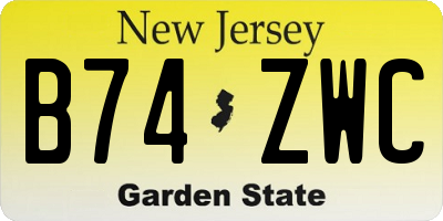 NJ license plate B74ZWC