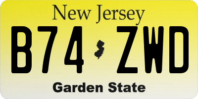NJ license plate B74ZWD