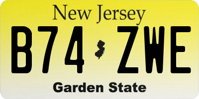NJ license plate B74ZWE