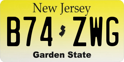 NJ license plate B74ZWG