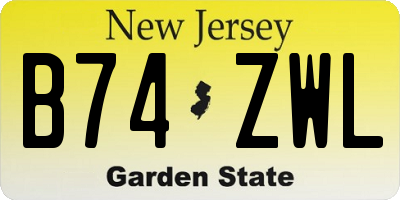 NJ license plate B74ZWL