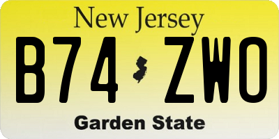NJ license plate B74ZWO
