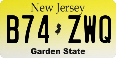 NJ license plate B74ZWQ