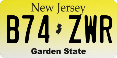 NJ license plate B74ZWR