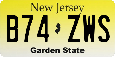 NJ license plate B74ZWS